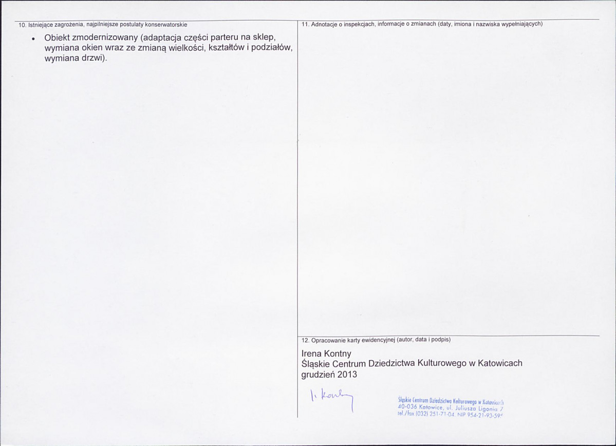 Karta obiektu niewpisanego do rejestru, skan nr 2