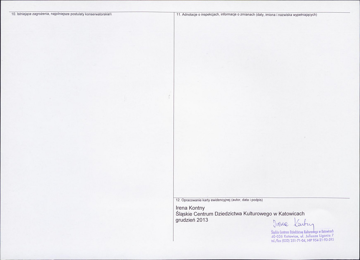Karta obiektu niewpisanego do rejestru, skan nr 2