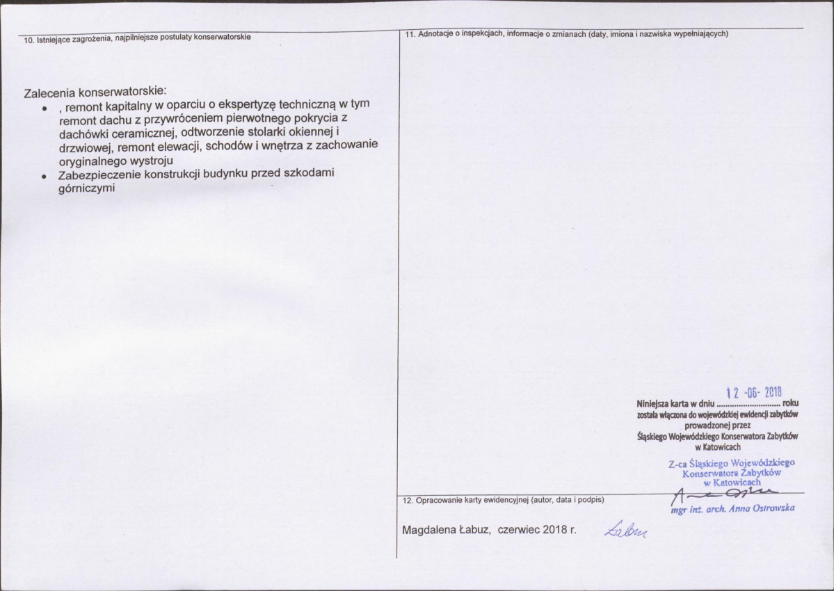 Karta obiektu niewpisanego do rejestru, skan nr 2