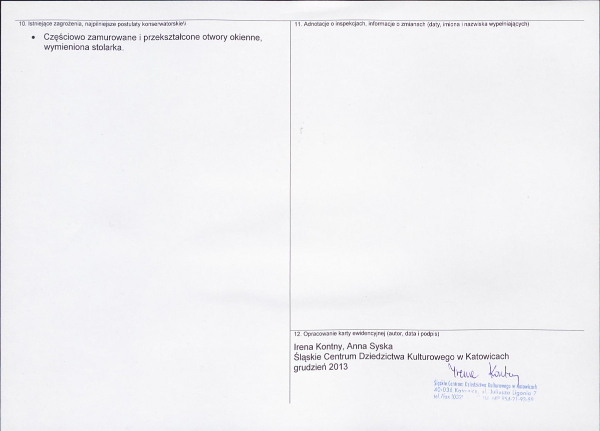 Karta obiektu niewpisanego do rejestru, skan nr 2