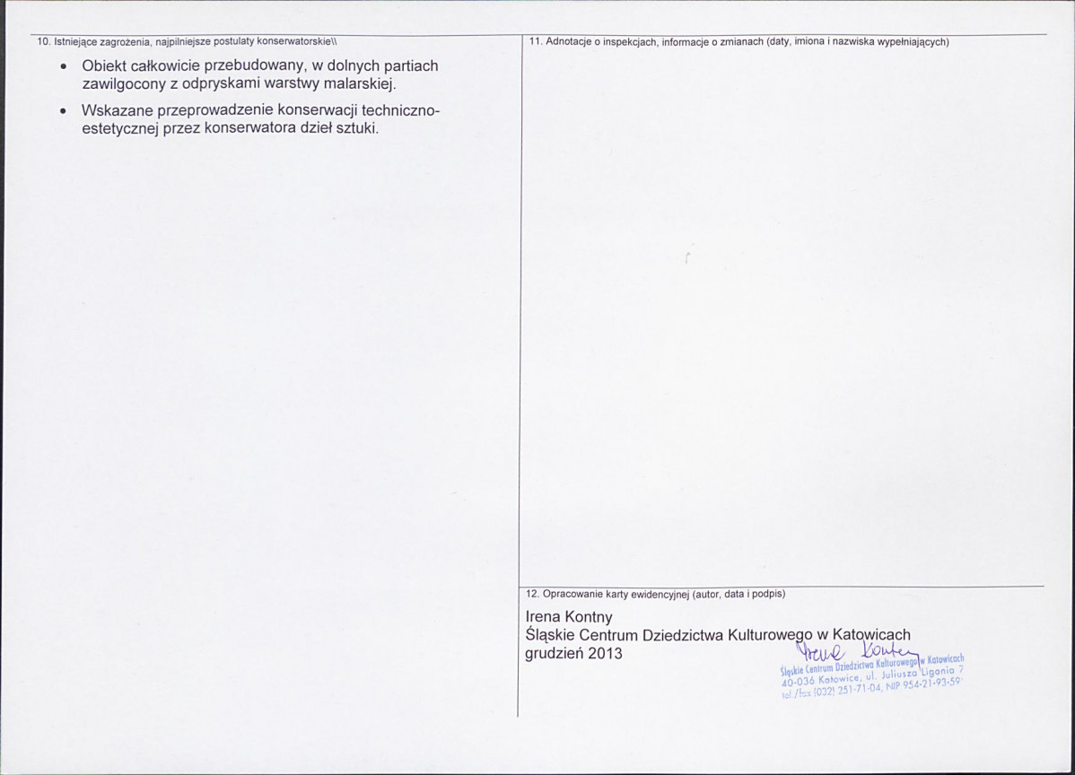 Karta obiektu niewpisanego do rejestru, skan nr 2