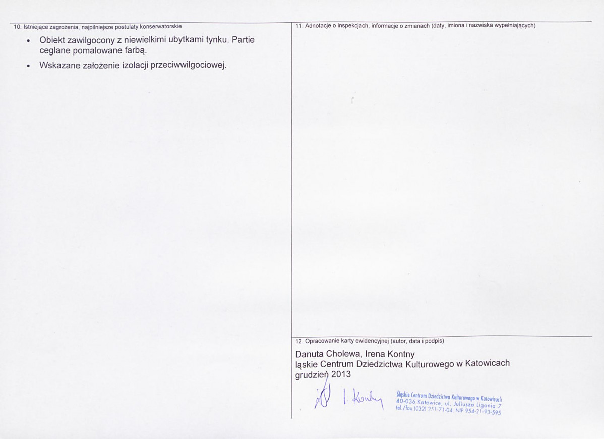 Karta obiektu niewpisanego do rejestru, skan nr 2