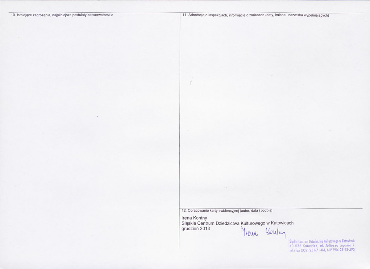 Karta obiektu niewpisanego do rejestru, skan nr 2