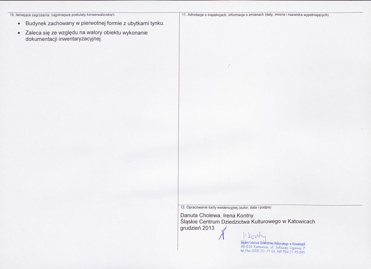 Karta obiektu niewpisanego do rejestru, skan nr 2