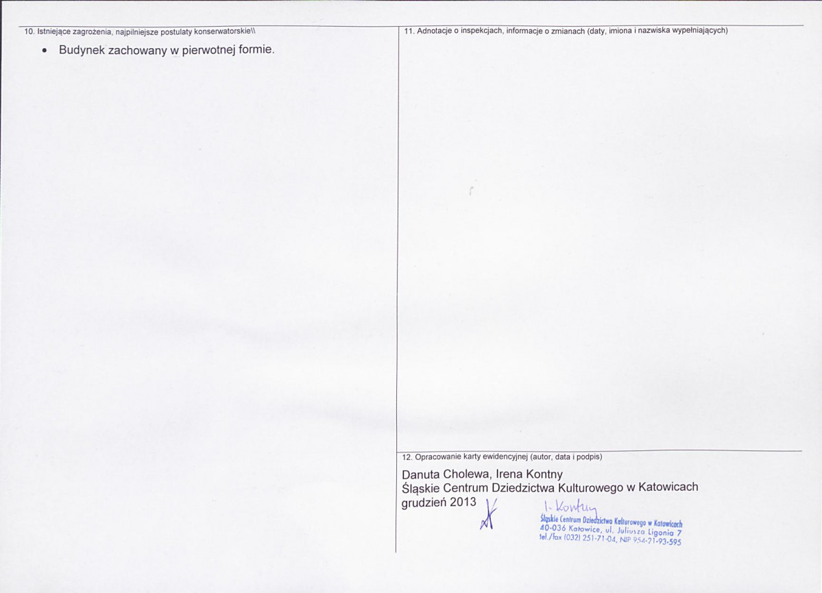 Karta obiektu niewpisanego do rejestru, skan nr 2