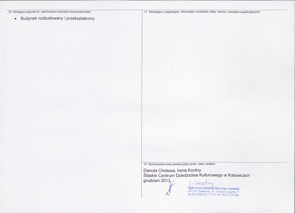 Karta obiektu niewpisanego do rejestru, skan nr 2