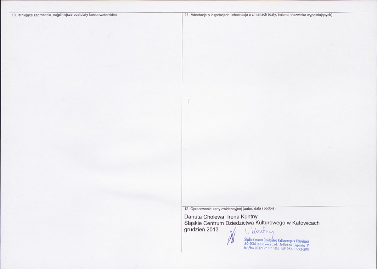 Karta obiektu niewpisanego do rejestru, skan nr 2