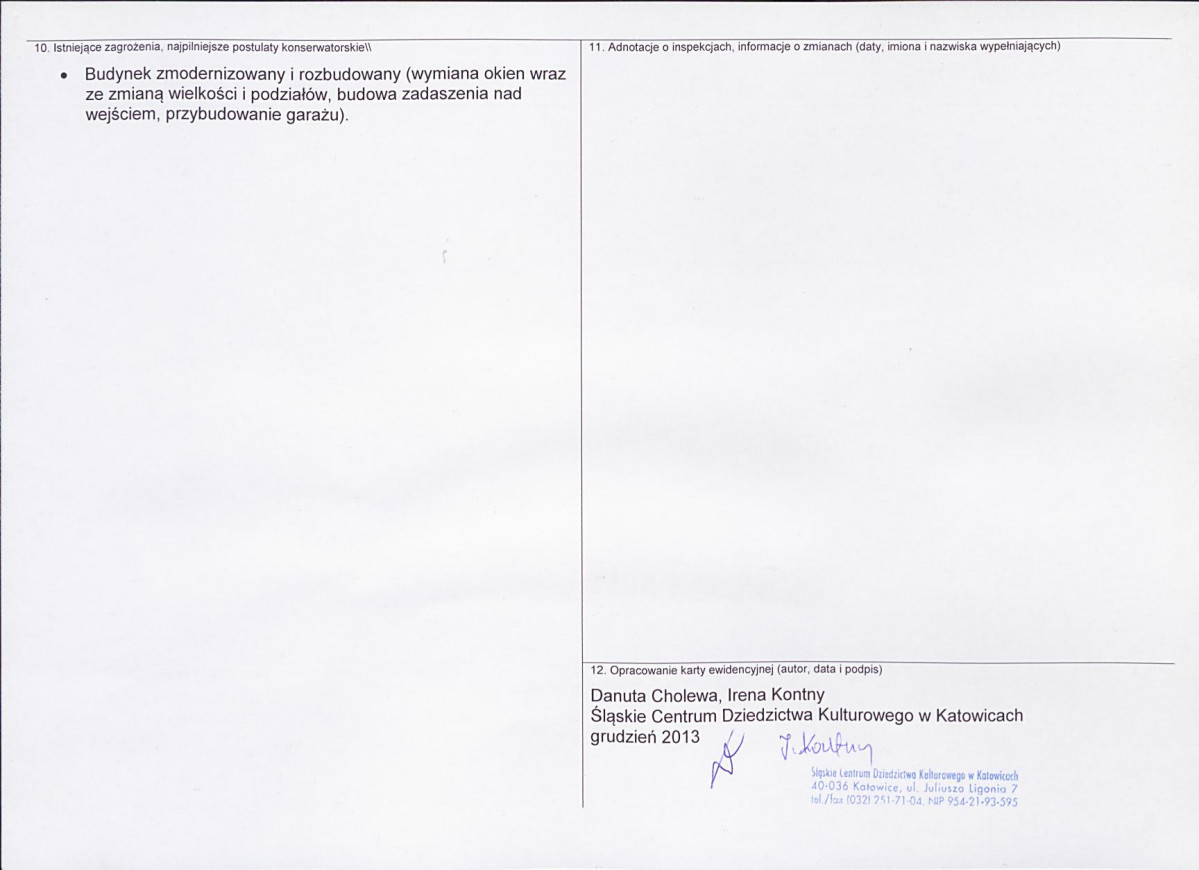 Karta obiektu niewpisanego do rejestru, skan nr 2