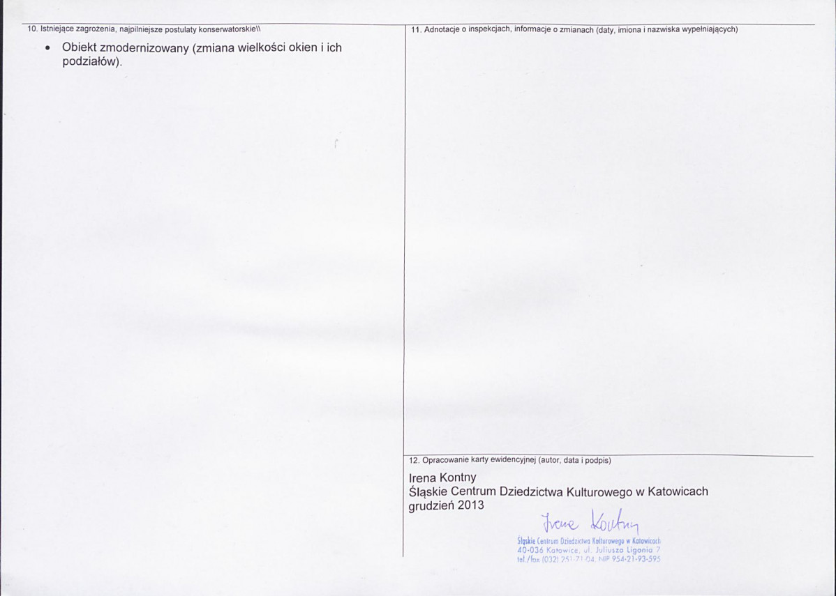 Karta obiektu niewpisanego do rejestru, skan nr 2