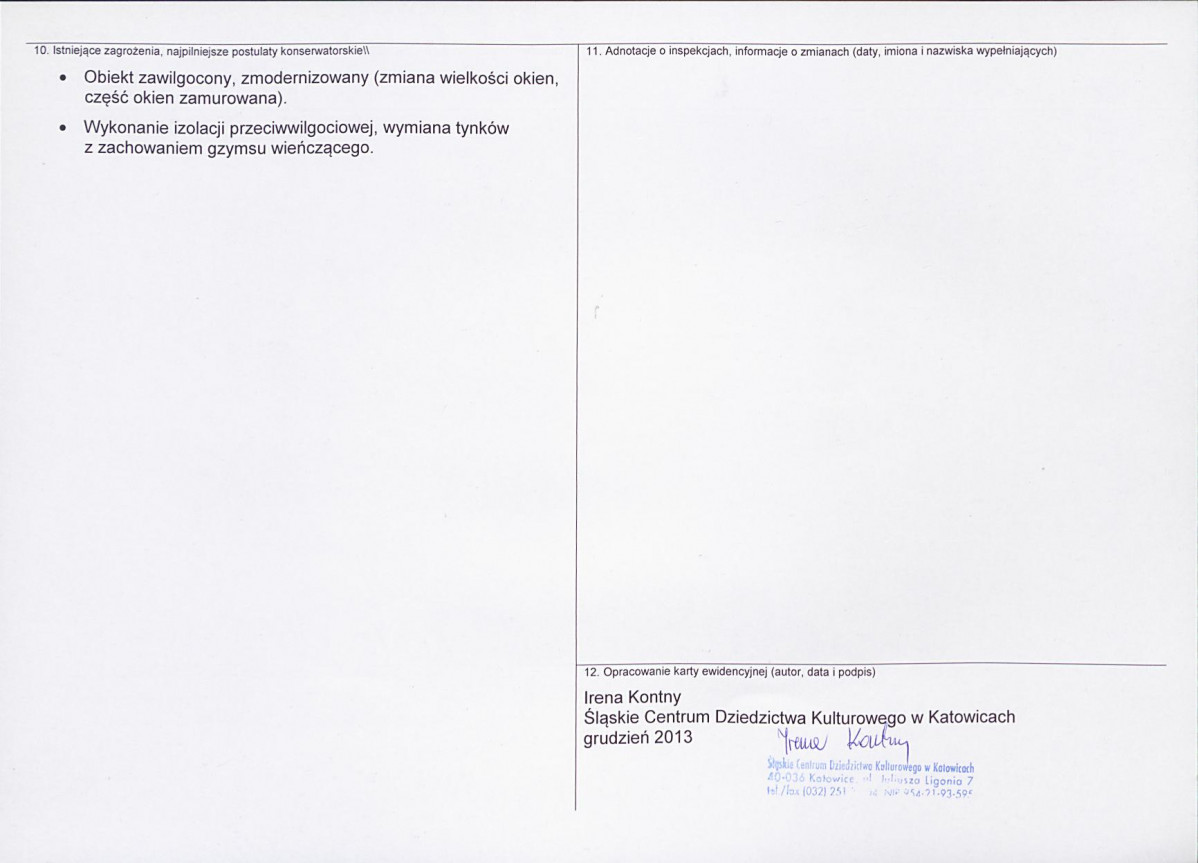 Karta obiektu niewpisanego do rejestru, skan nr 2