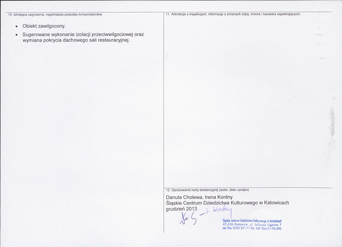 Karta obiektu niewpisanego do rejestru, skan nr 2