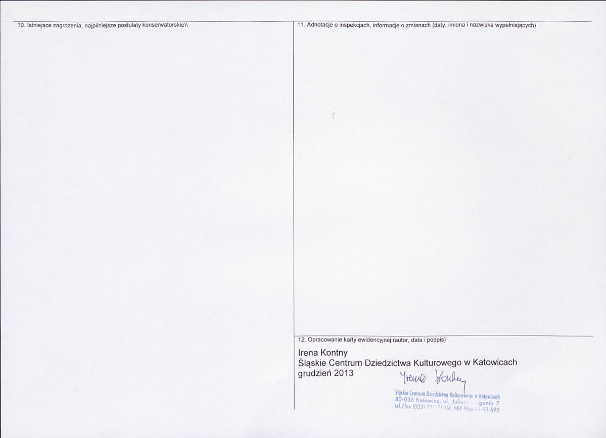 Karta obiektu niewpisanego do rejestru, skan nr 2