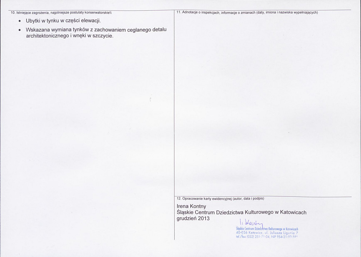 Karta obiektu niewpisanego do rejestru, skan nr 2