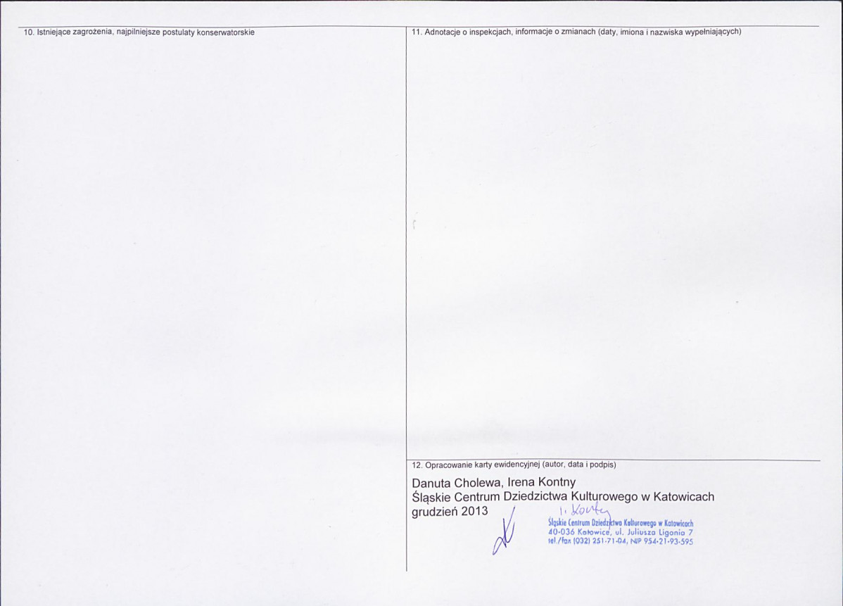 Karta obiektu niewpisanego do rejestru, skan nr 2