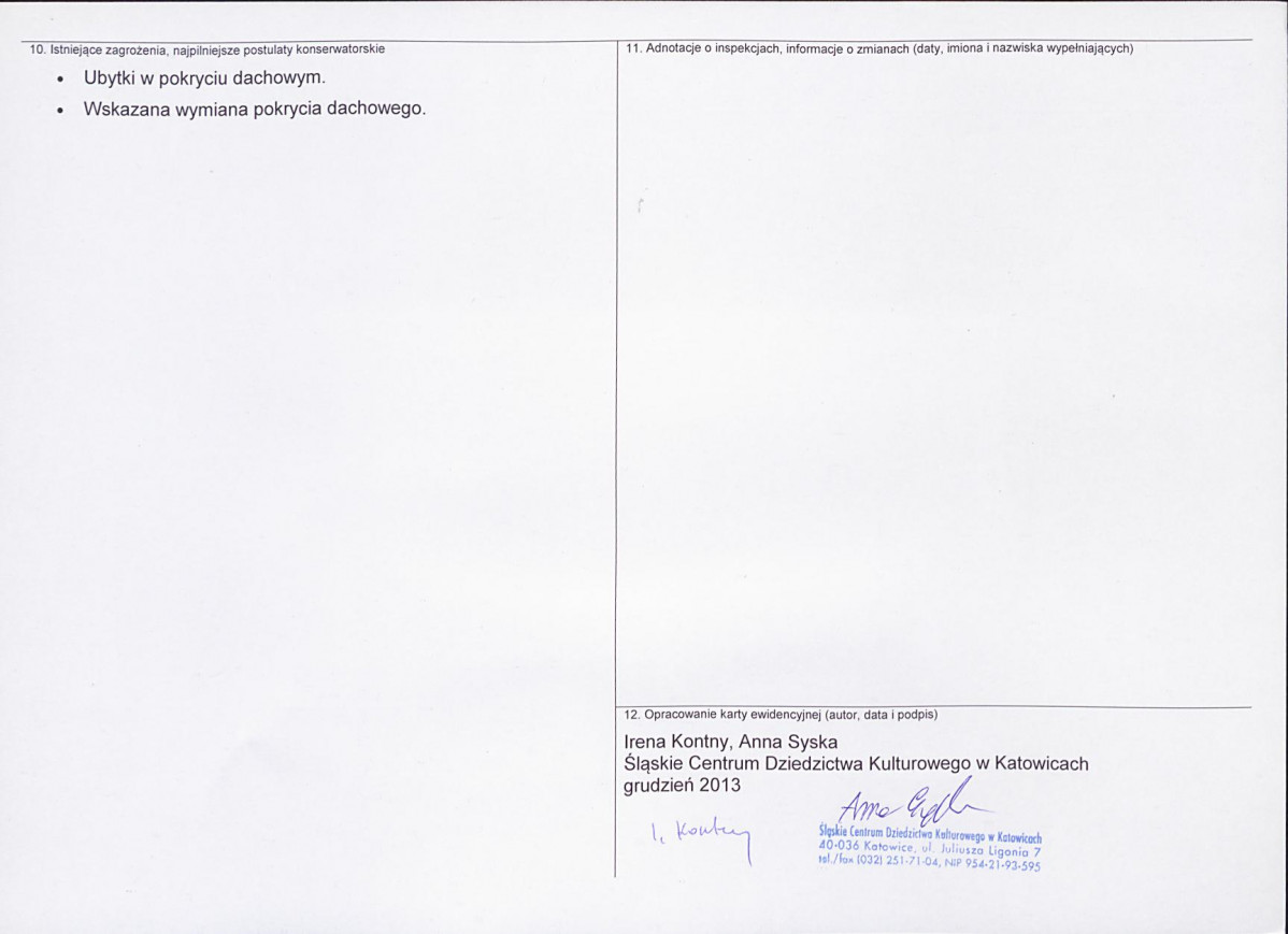 Karta obiektu niewpisanego do rejestru, skan nr 2