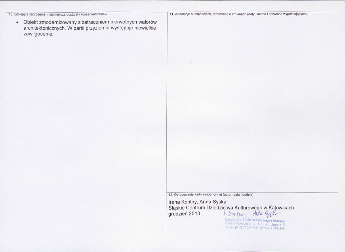 Karta obiektu niewpisanego do rejestru, skan nr 2
