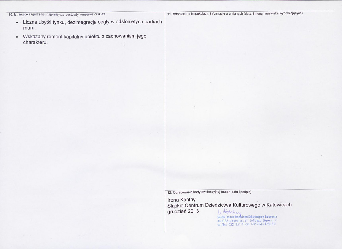 Karta obiektu niewpisanego do rejestru, skan nr 2