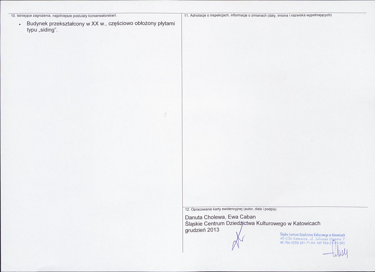 Karta obiektu niewpisanego do rejestru, skan nr 2