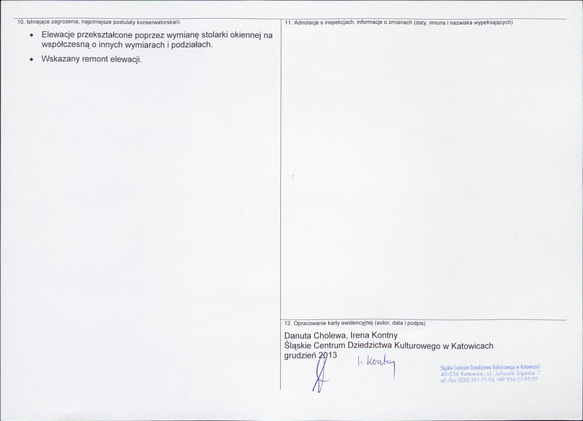Karta obiektu niewpisanego do rejestru, skan nr 2