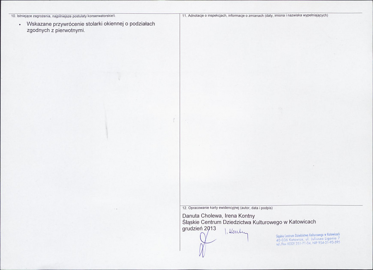 Karta obiektu niewpisanego do rejestru, skan nr 2