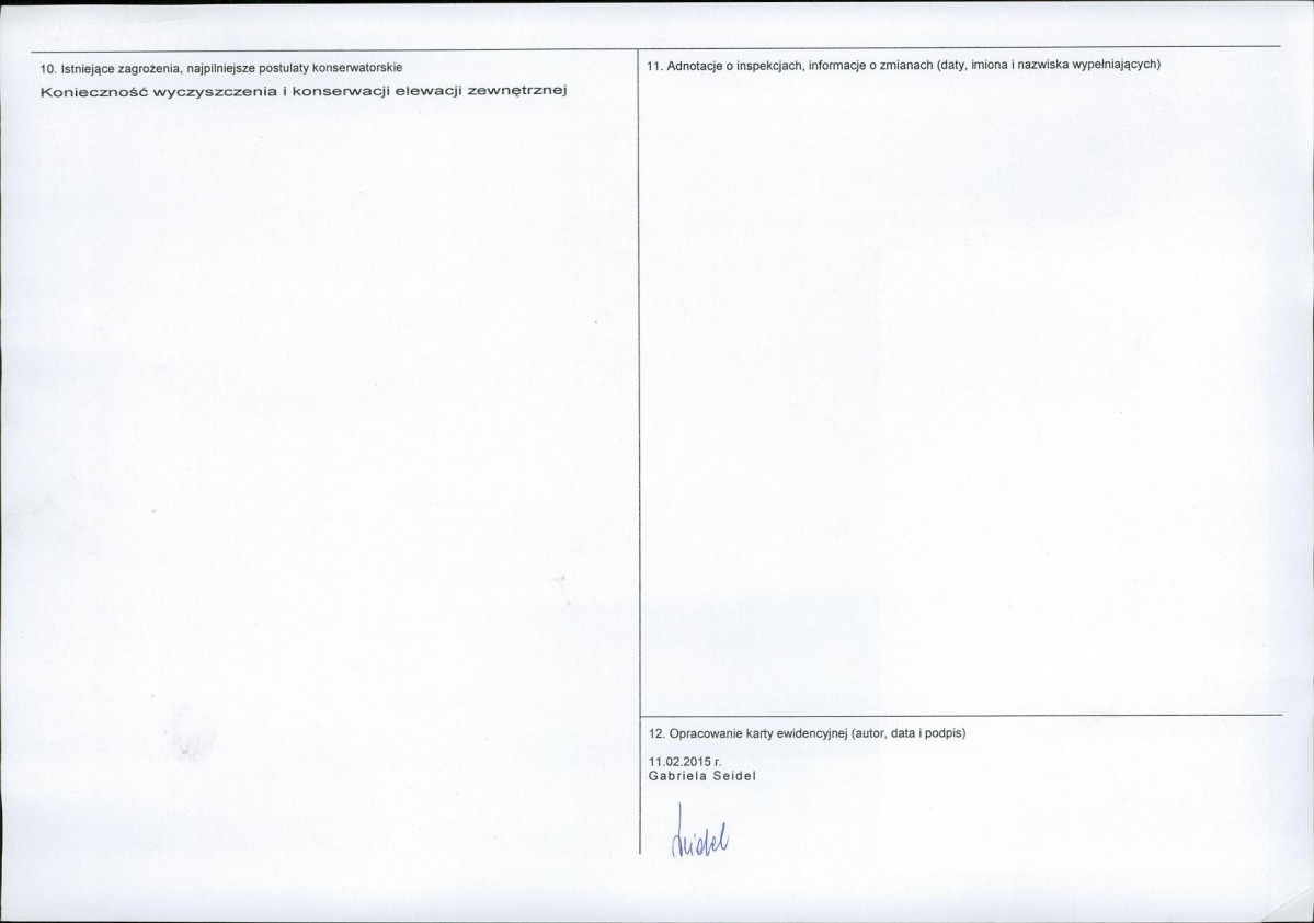 Karta obiektu niewpisanego do rejestru, skan nr 2