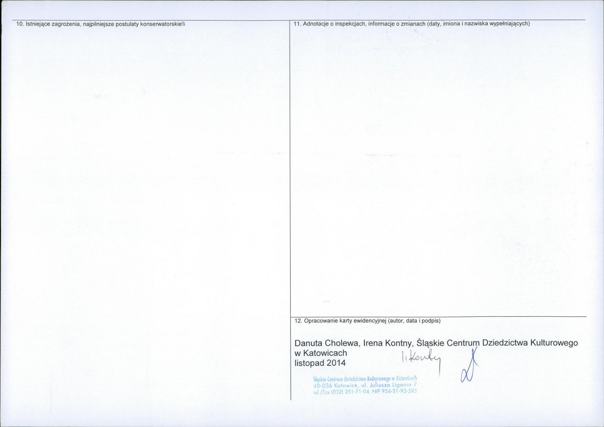 Karta obiektu niewpisanego do rejestru, skan nr 2