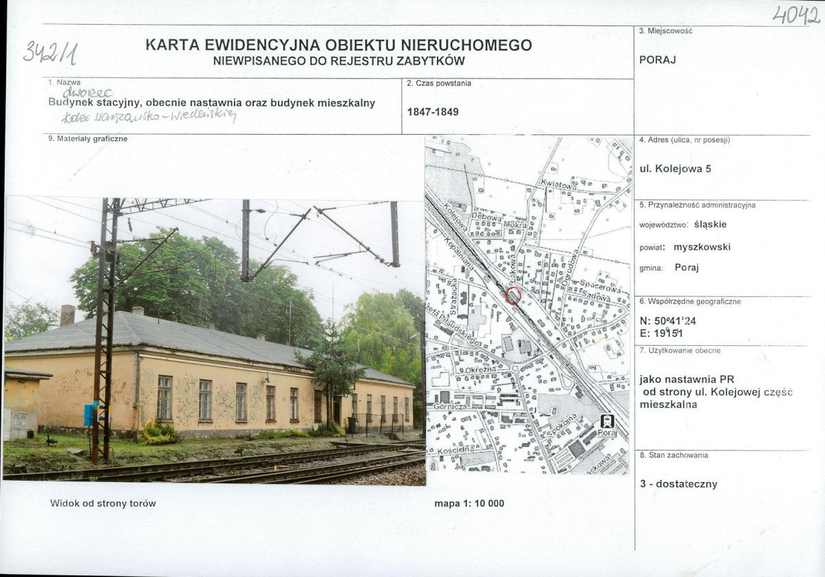 Karta obiektu niewpisanego do rejestru, skan nr 1
