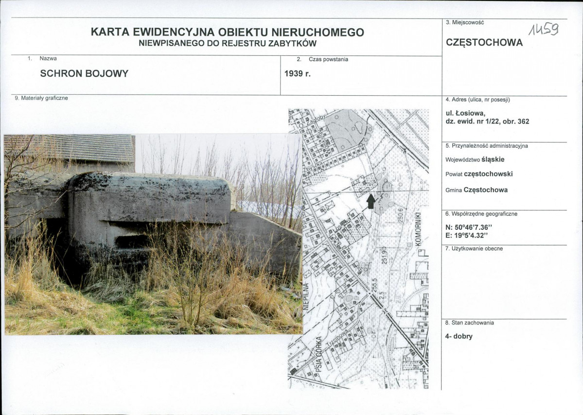 Karta obiektu niewpisanego do rejestru, skan nr 1