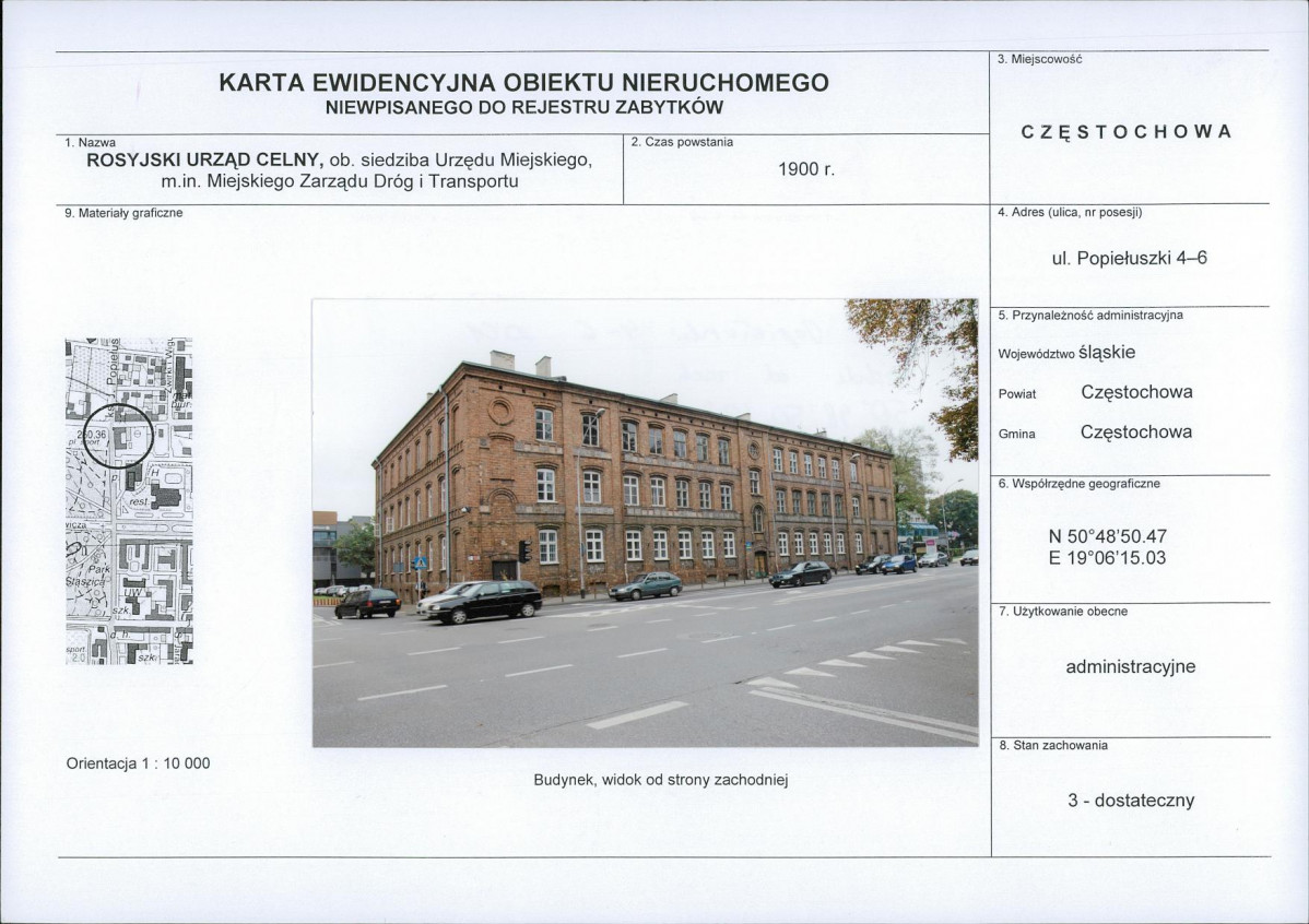 Karta obiektu niewpisanego do rejestru, skan nr 1