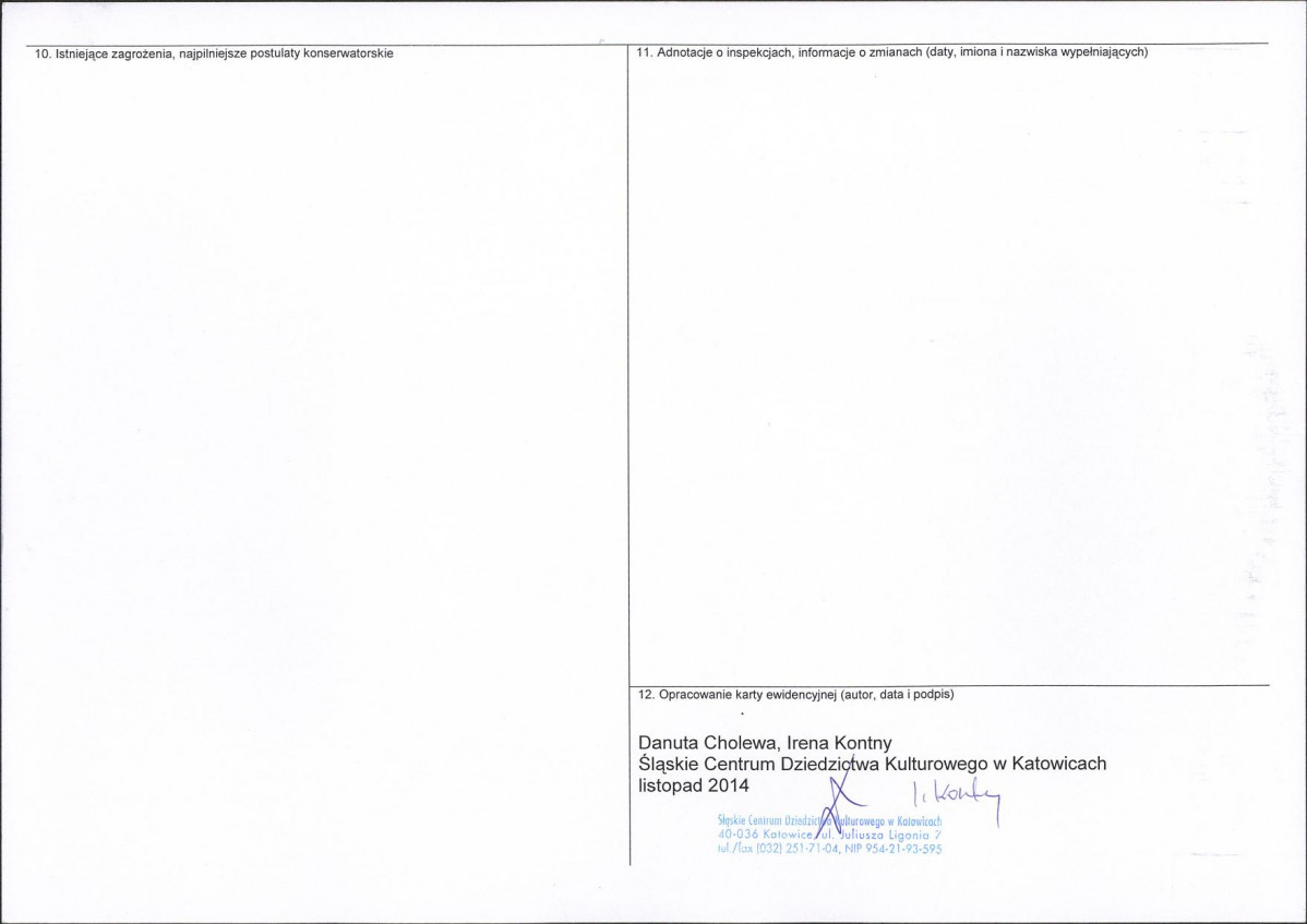 Karta obiektu niewpisanego do rejestru, skan nr 2