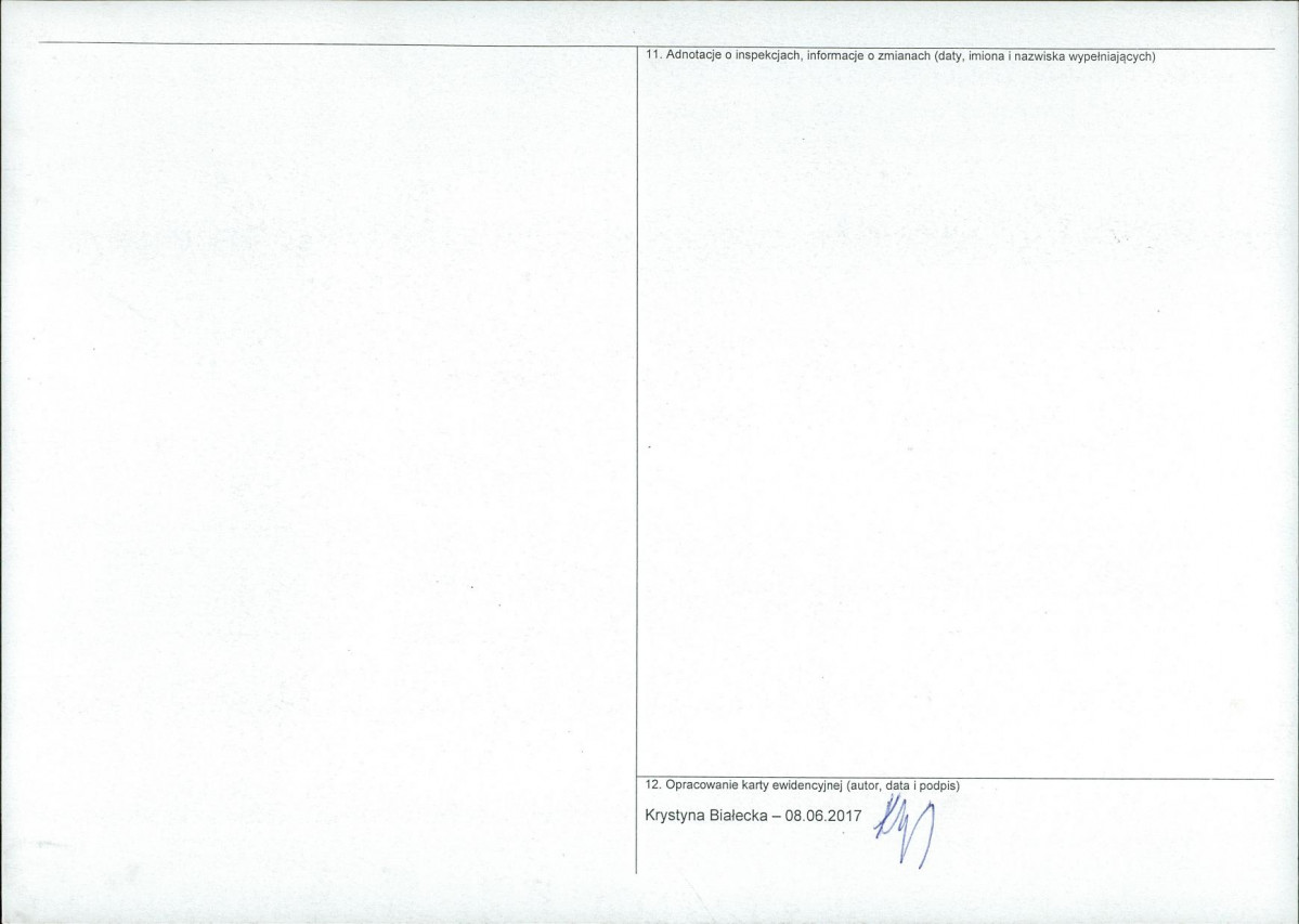 Karta obiektu niewpisanego do rejestru, skan nr 2