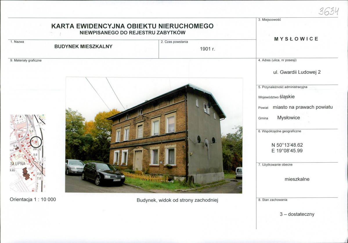 Karta obiektu niewpisanego do rejestru, skan nr 1