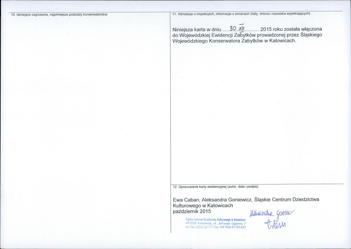 Karta obiektu niewpisanego do rejestru, skan nr 2