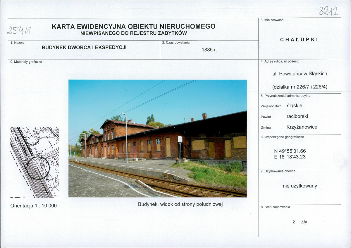 Karta obiektu niewpisanego do rejestru, skan nr 1
