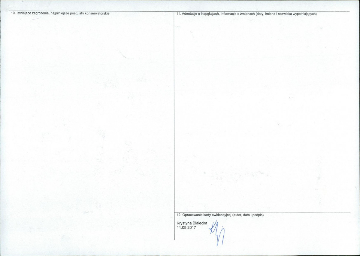 Karta obiektu niewpisanego do rejestru, skan nr 2
