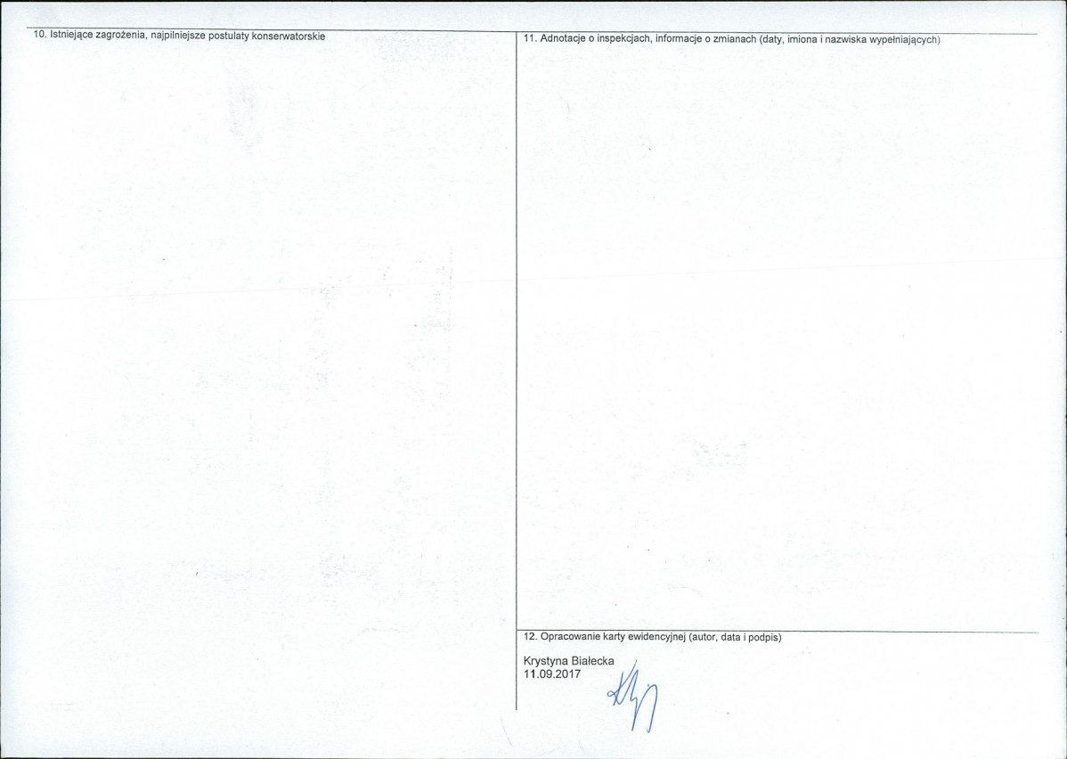 Karta obiektu niewpisanego do rejestru, skan nr 2