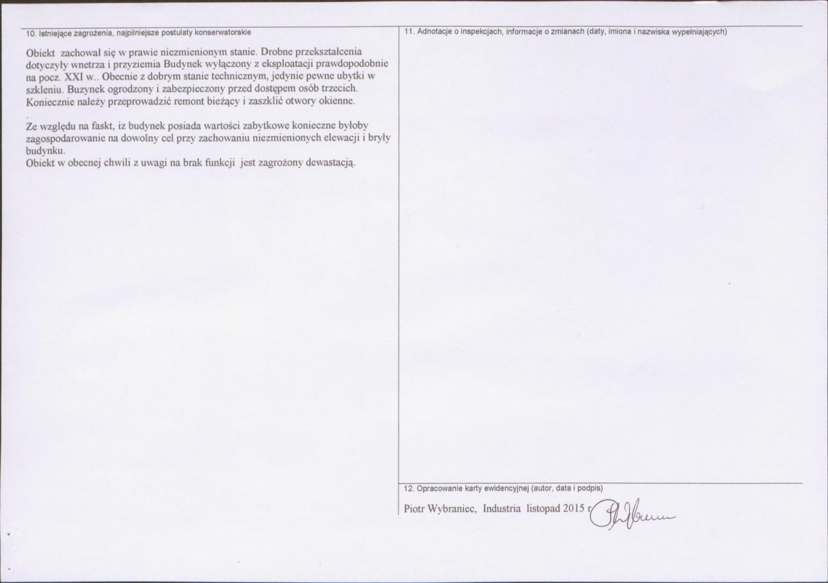 Karta obiektu niewpisanego do rejestru, skan nr 2