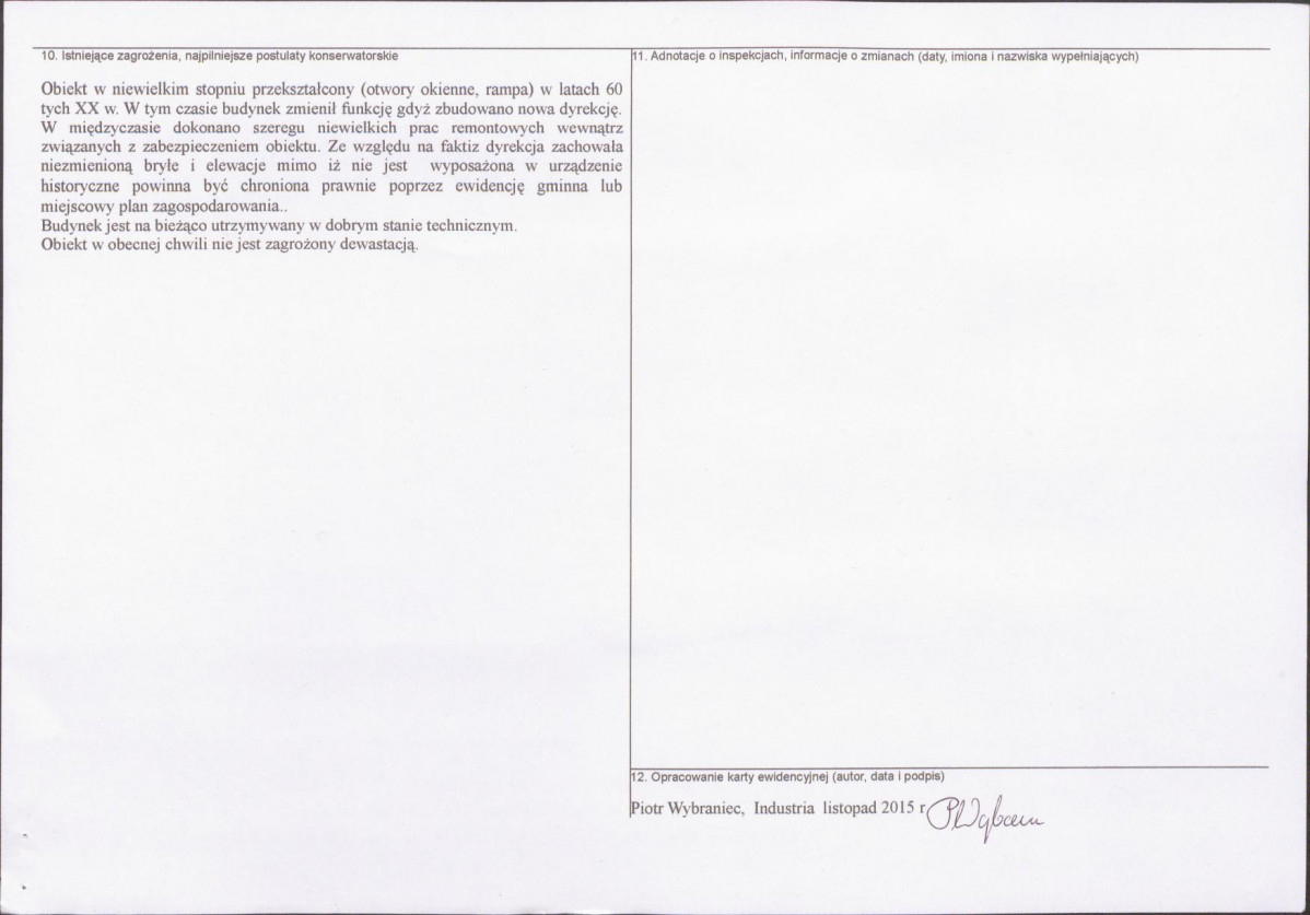 Karta obiektu niewpisanego do rejestru, skan nr 2