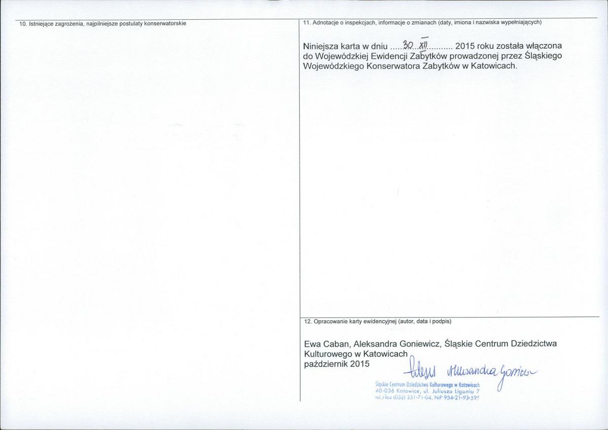 Karta obiektu niewpisanego do rejestru, skan nr 2