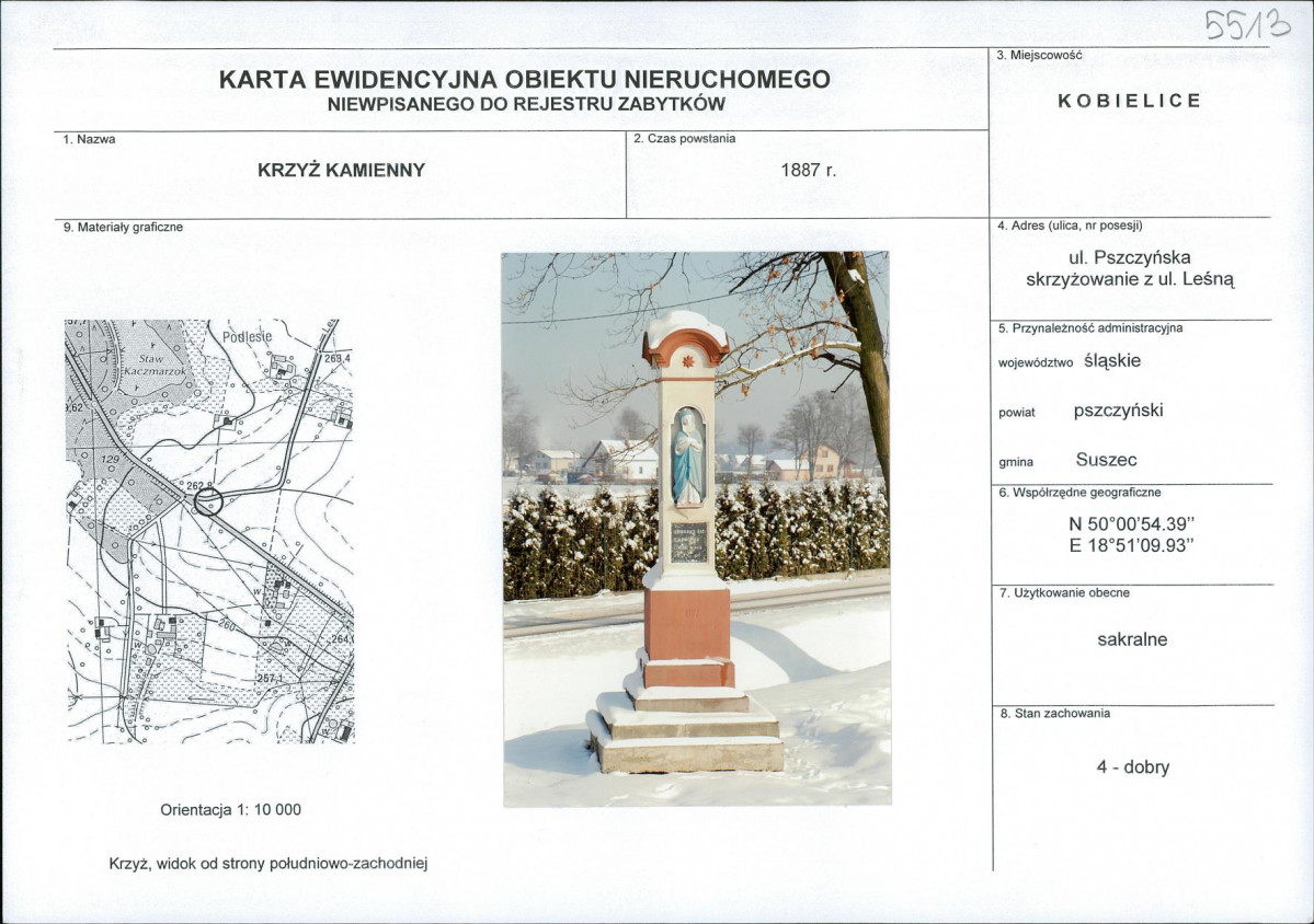 Karta obiektu niewpisanego do rejestru, skan nr 1
