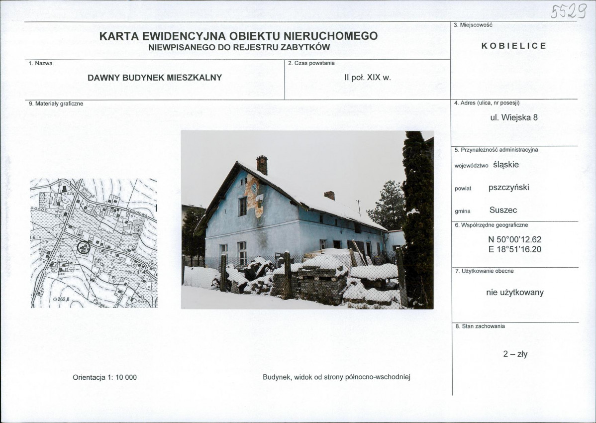 Karta obiektu niewpisanego do rejestru, skan nr 1