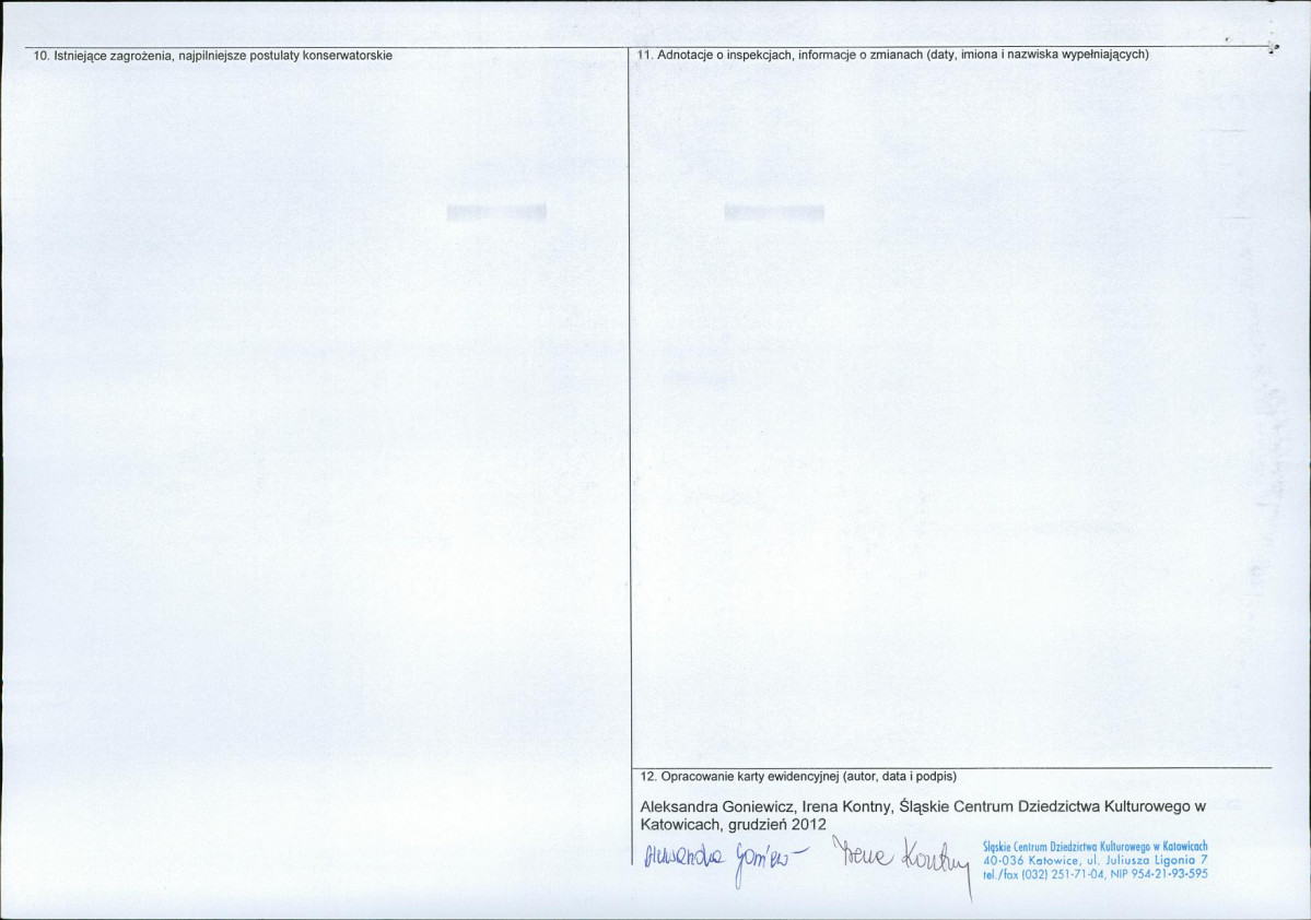 Karta obiektu niewpisanego do rejestru, skan nr 2