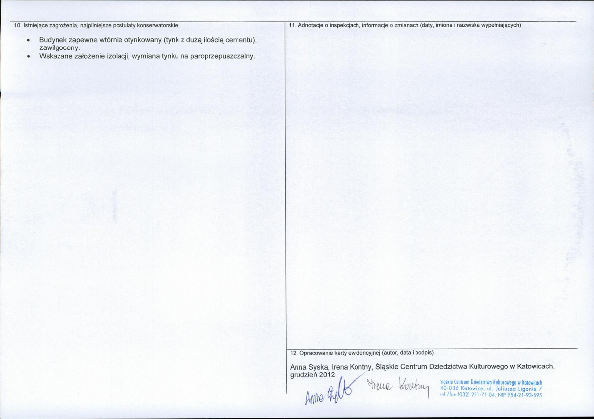 Karta obiektu niewpisanego do rejestru, skan nr 2