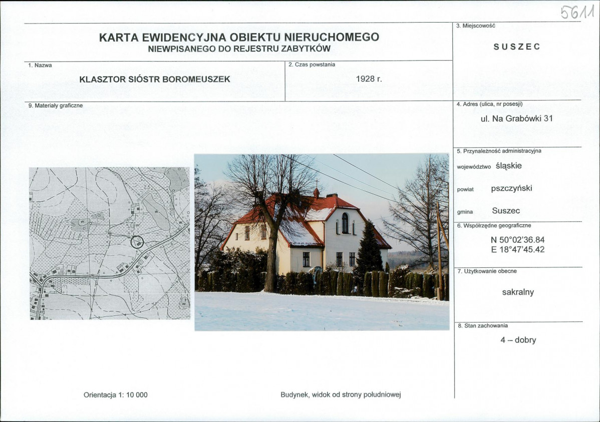Karta obiektu niewpisanego do rejestru, skan nr 1