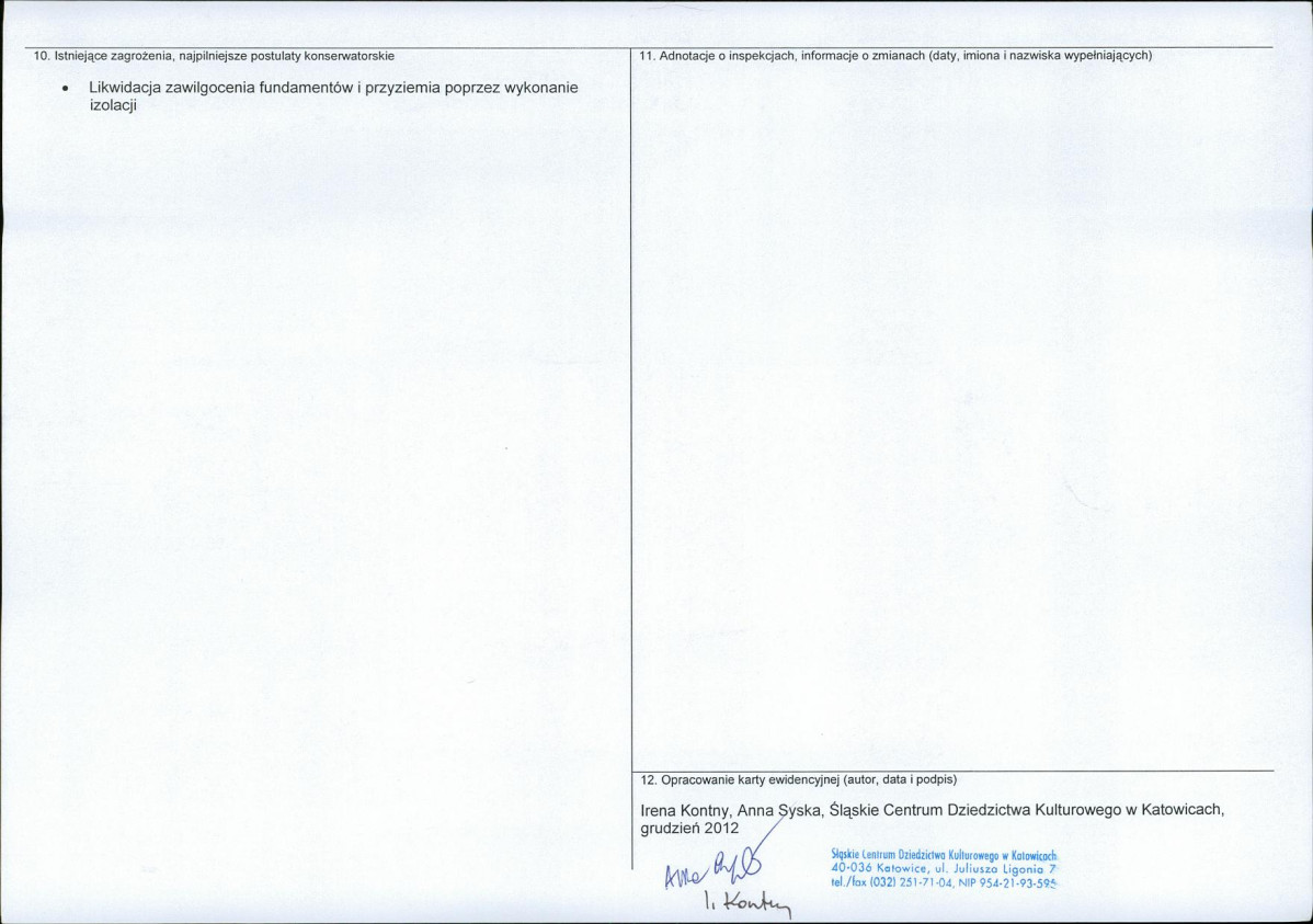 Karta obiektu niewpisanego do rejestru, skan nr 2