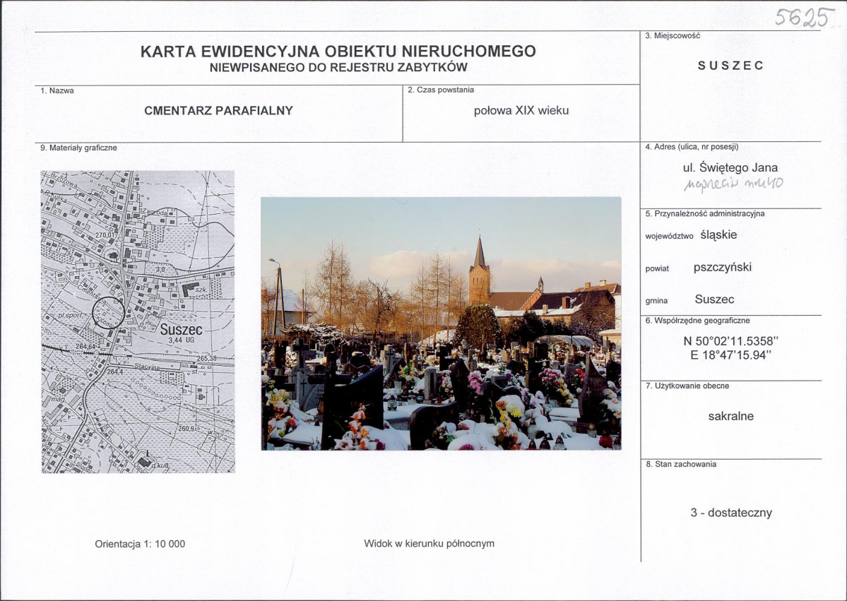 Karta obiektu niewpisanego do rejestru, skan nr 1
