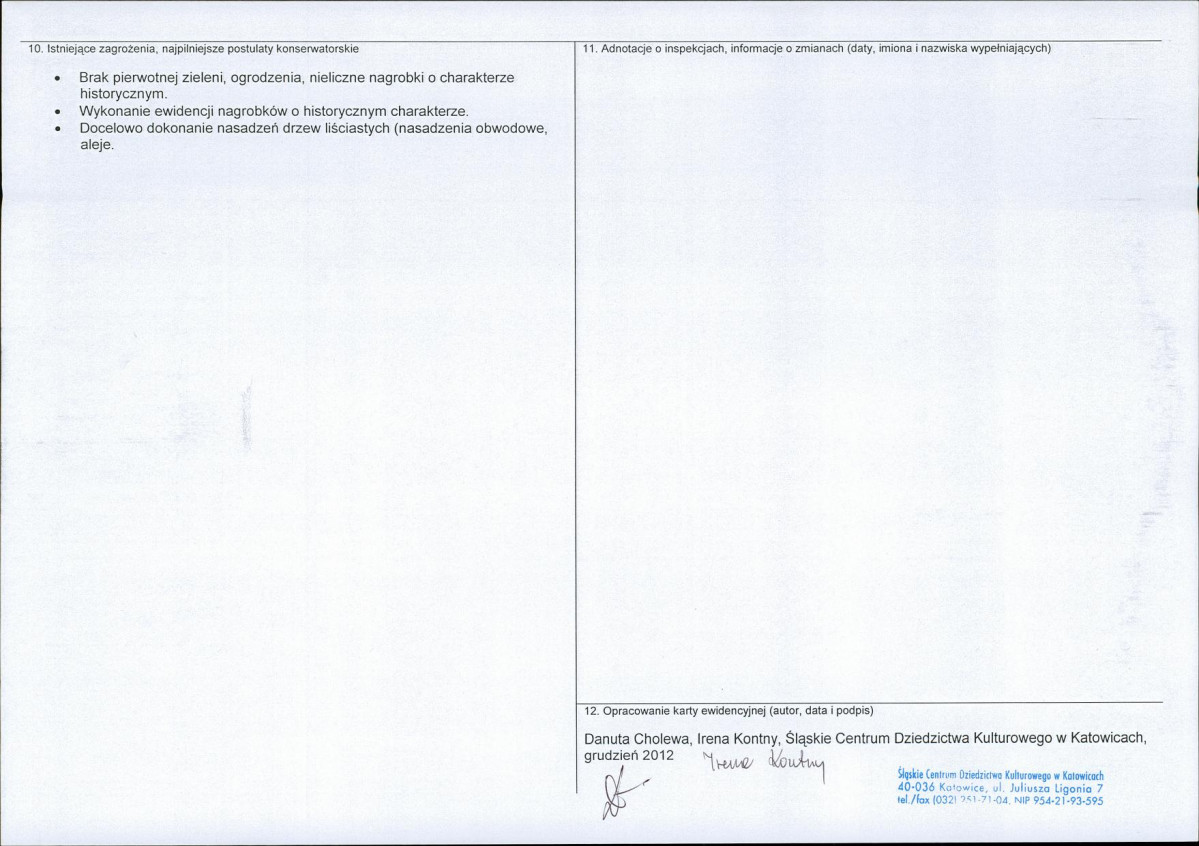 Karta obiektu niewpisanego do rejestru, skan nr 2