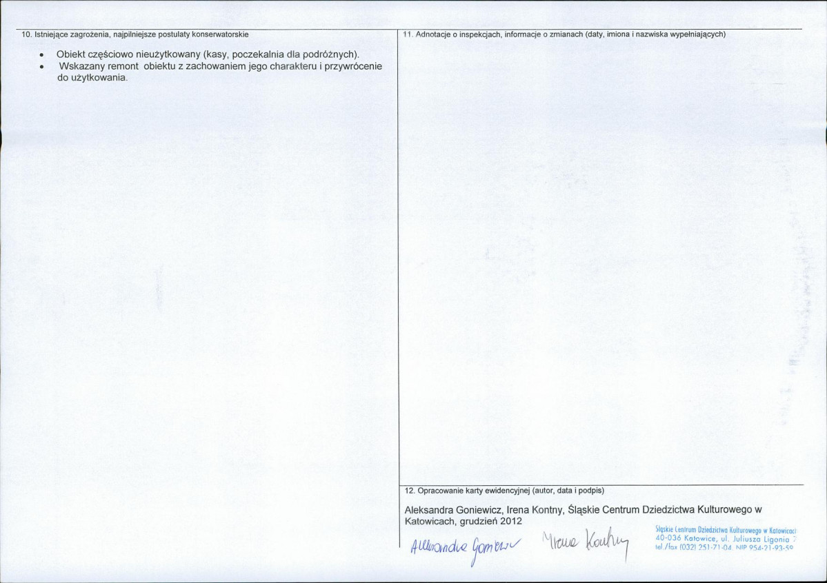 Karta obiektu niewpisanego do rejestru, skan nr 2
