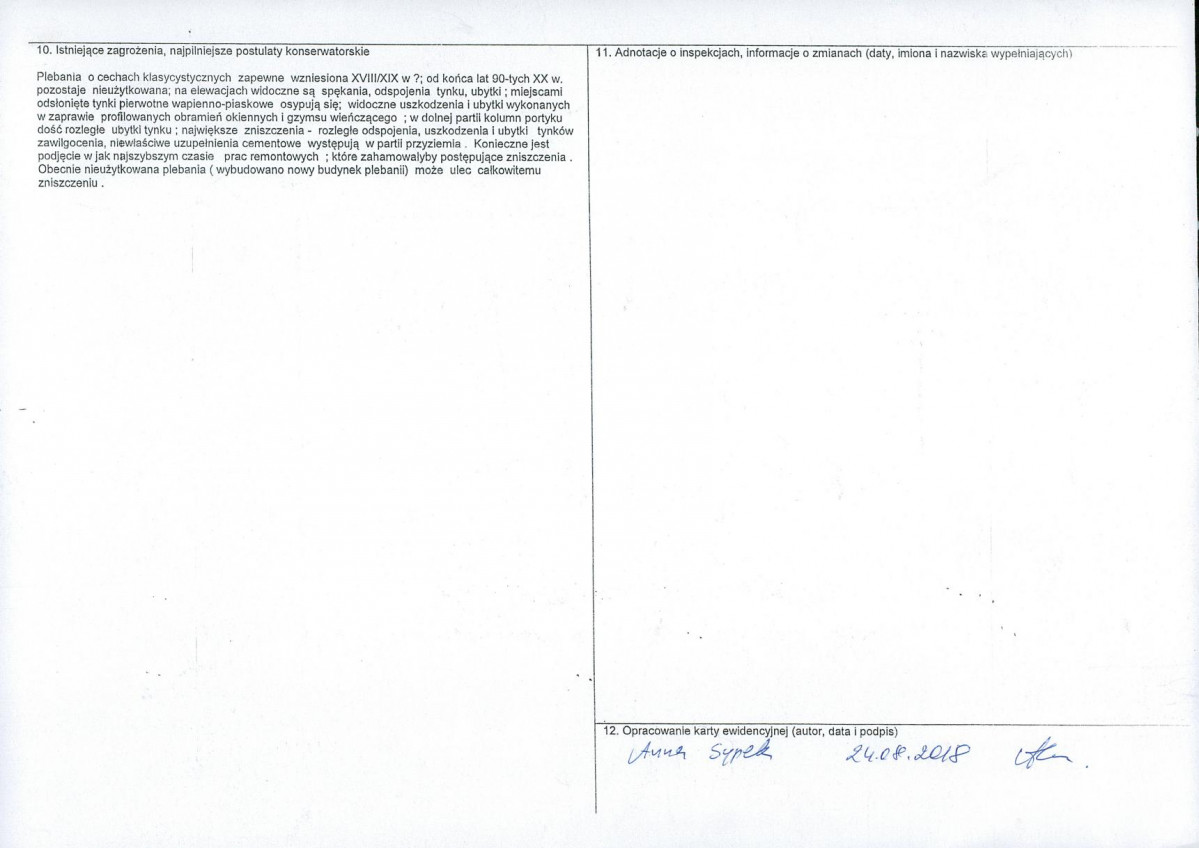 Karta obiektu niewpisanego do rejestru, skan nr 2