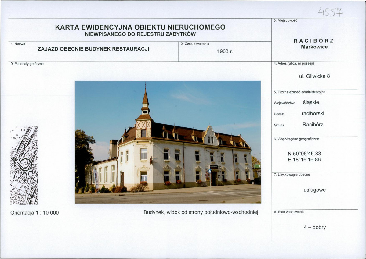 Karta obiektu niewpisanego do rejestru, skan nr 1
